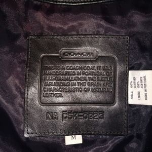 Coach black leather riding jacket